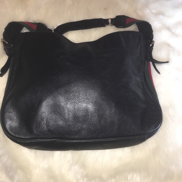 🔥SOLD🔥RARE Gucci Heritage Web Black Shoulder Bag - Picture 2 of 8